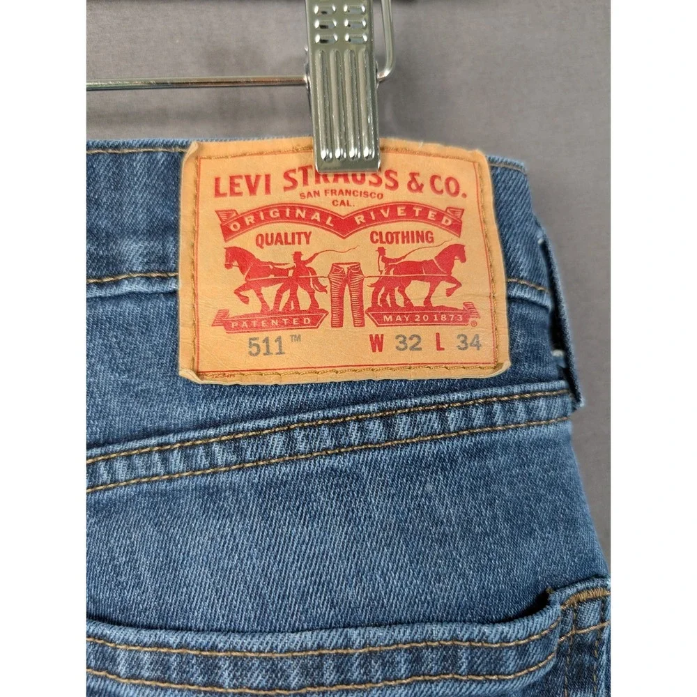 Levis 511 Slim Fit Jeans Mens 32x34 Blue Denim Stretch Casual Pants